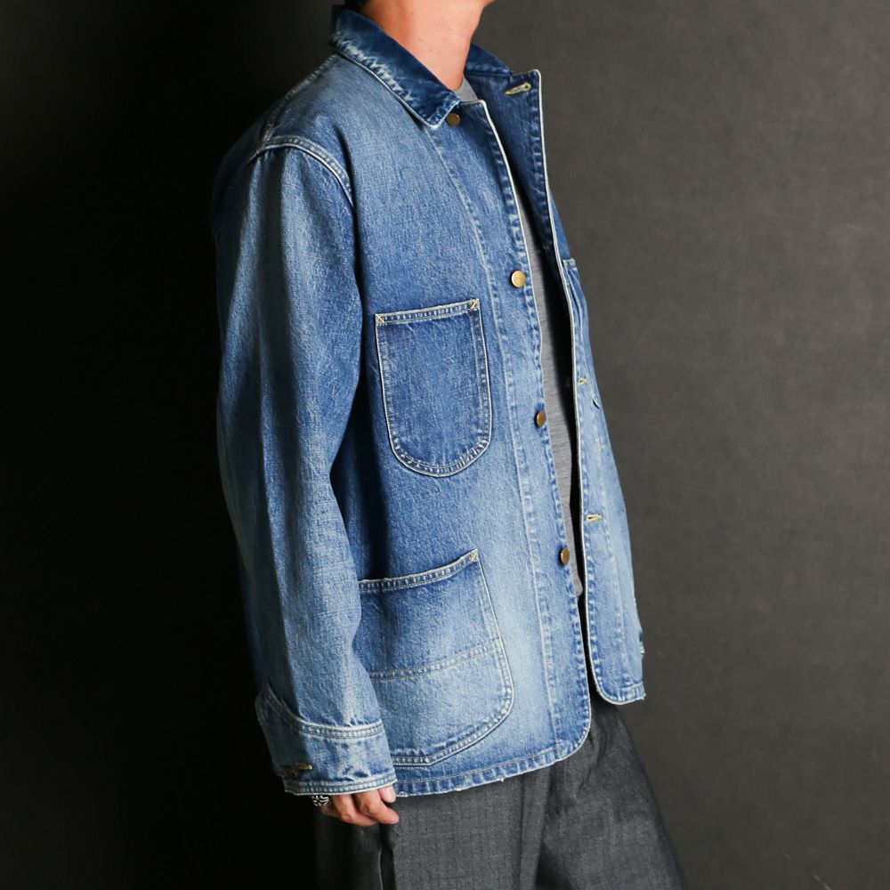 COVERALL JACKET - USED WASHED / オーガニックコットン 13.5oz セルビッチデニム - カバーオールジャケット / M25C02BL01C