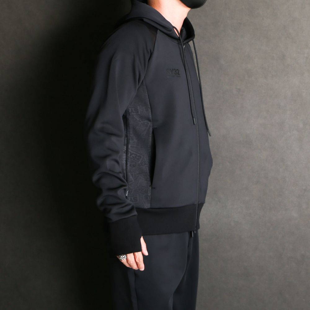 DOUBLE KNIT EMBOSS LOGO ZIP HOODIE / ジップアップ フーディー / 12561