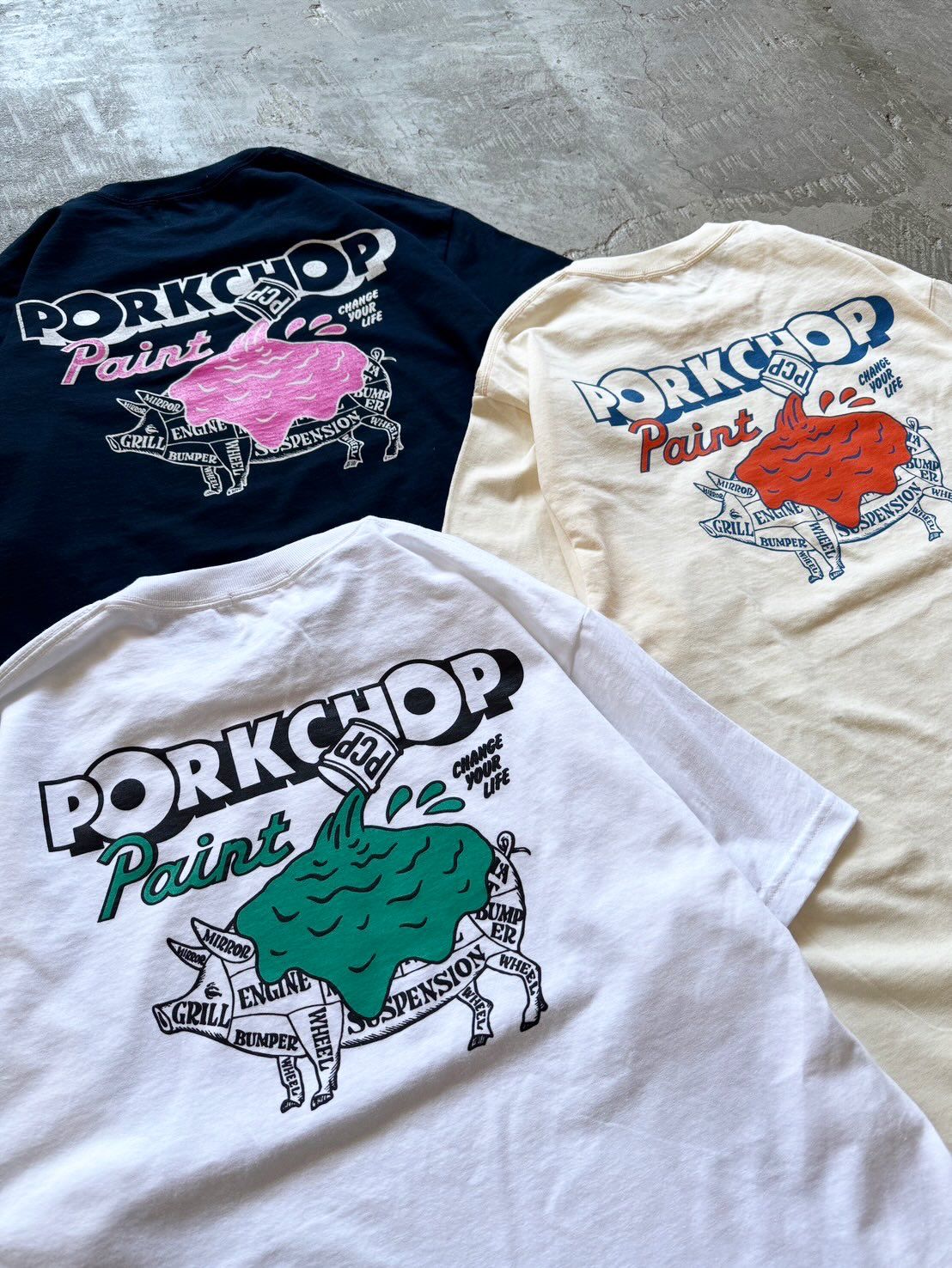 PCP PORK TEE - NAVY / ショートスリーブTシャツ
