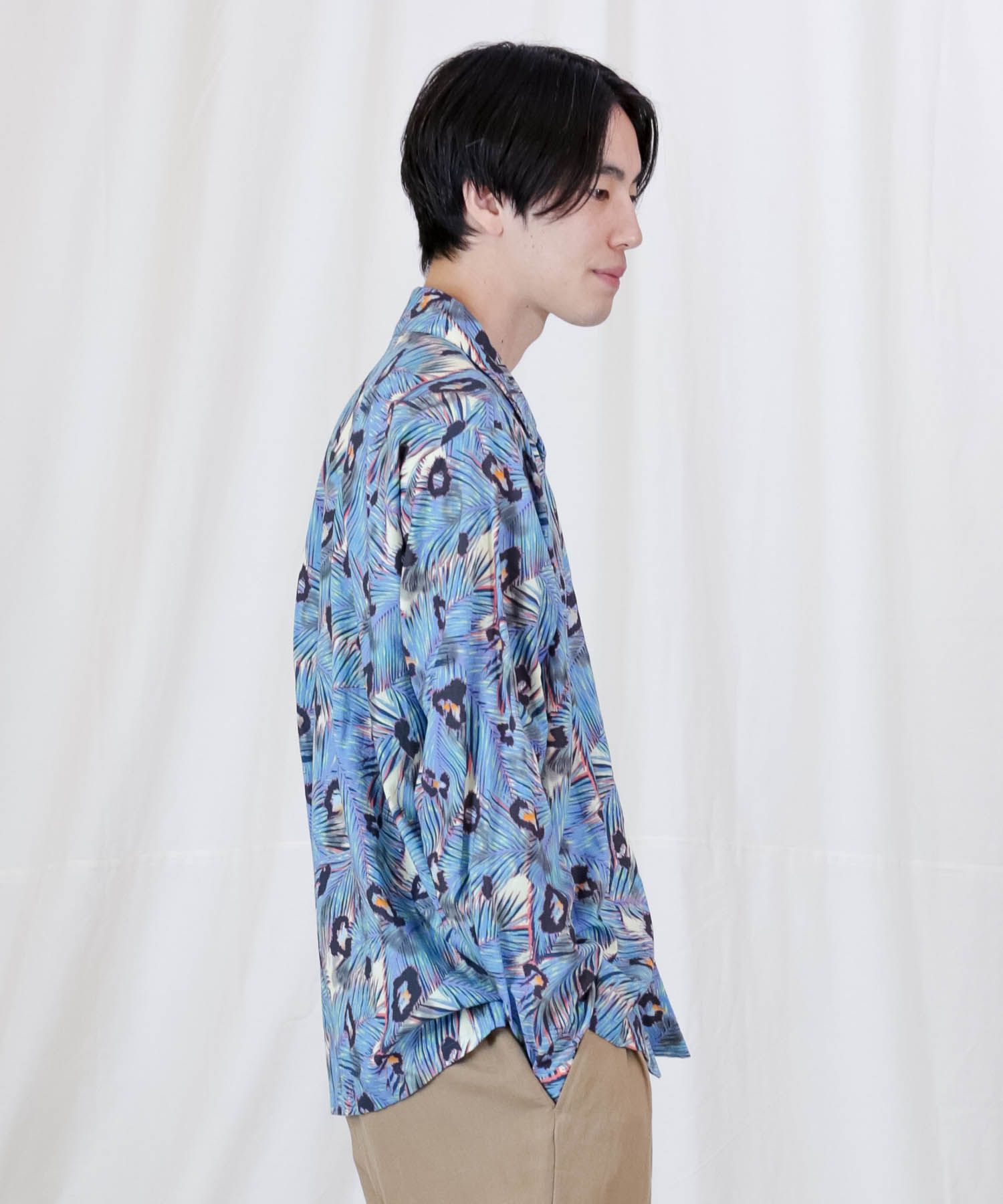 FLOATING L/S SH / グラフィック オープンカラーシャツ / 379106