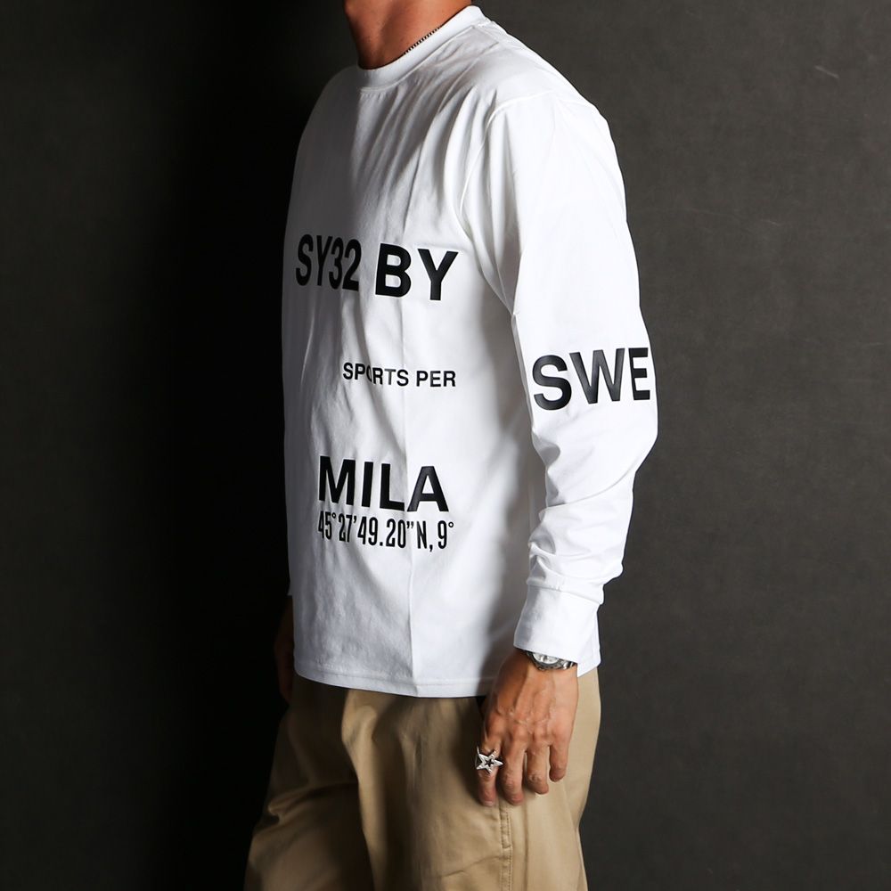 SEPARATE GRAPHIC L/S TEE - WHITE / グラフィックTシャツ / 14538