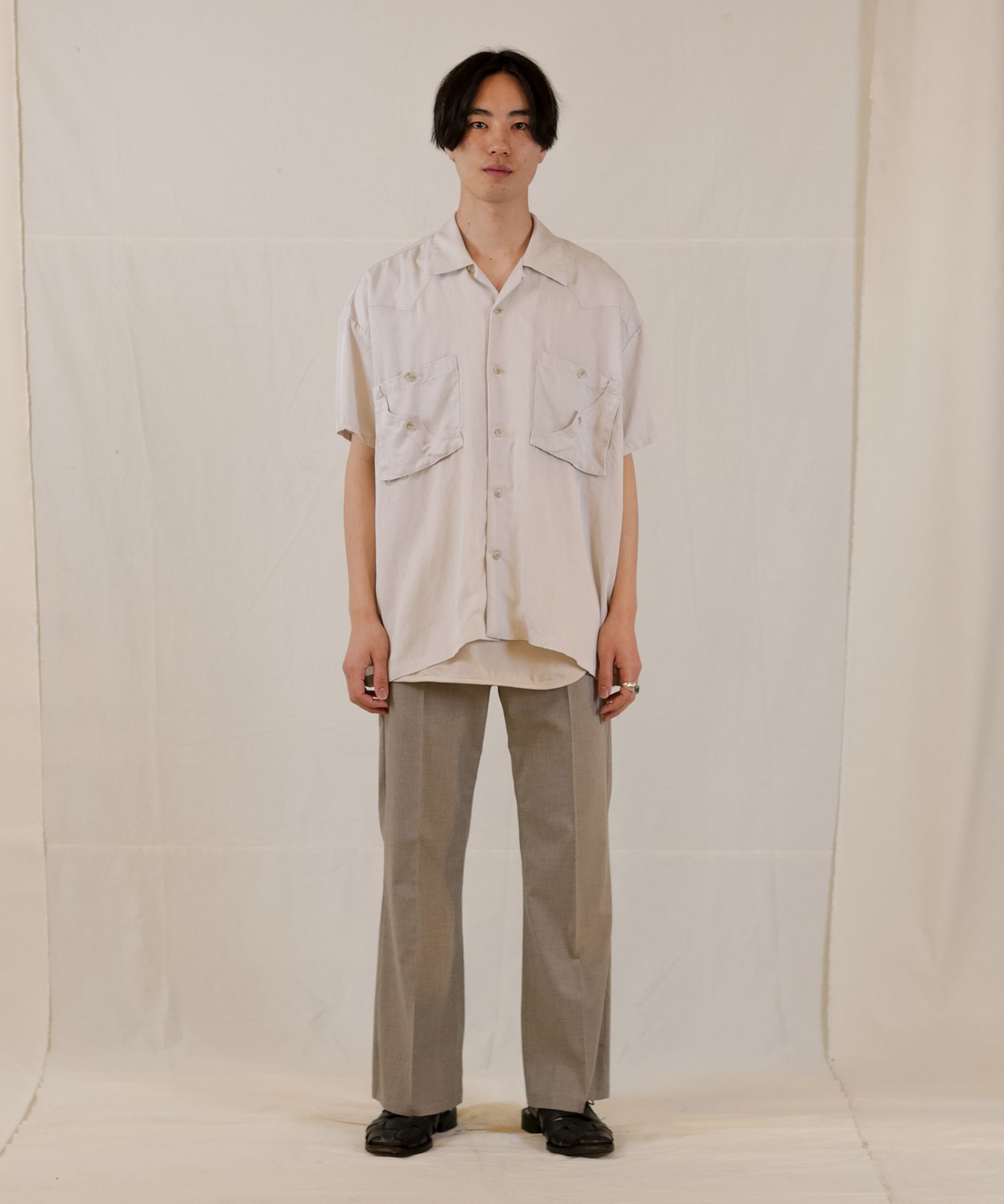TE TWILL WIDE WESTERN H/S SH / ウエスタンヨーク ワイドシルエットシャツ / 379116