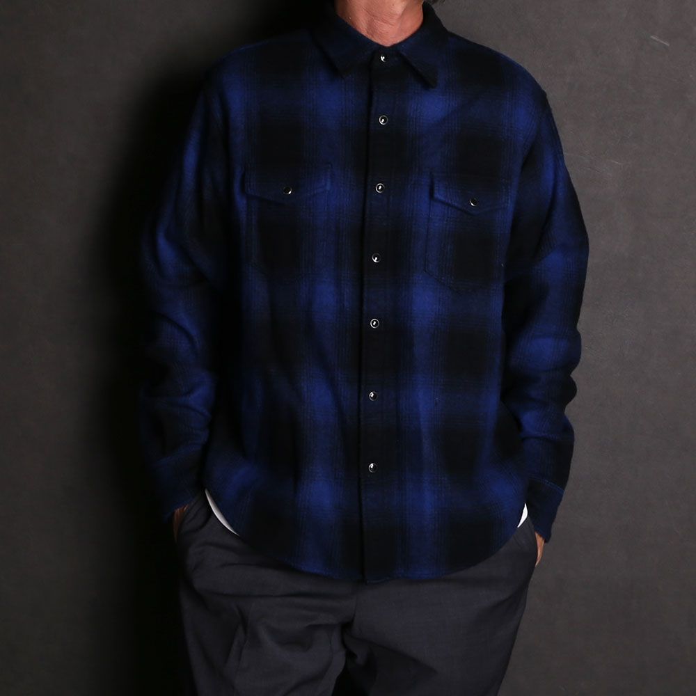 Ombre Check Flannel RF Western SH / 2310-5001
