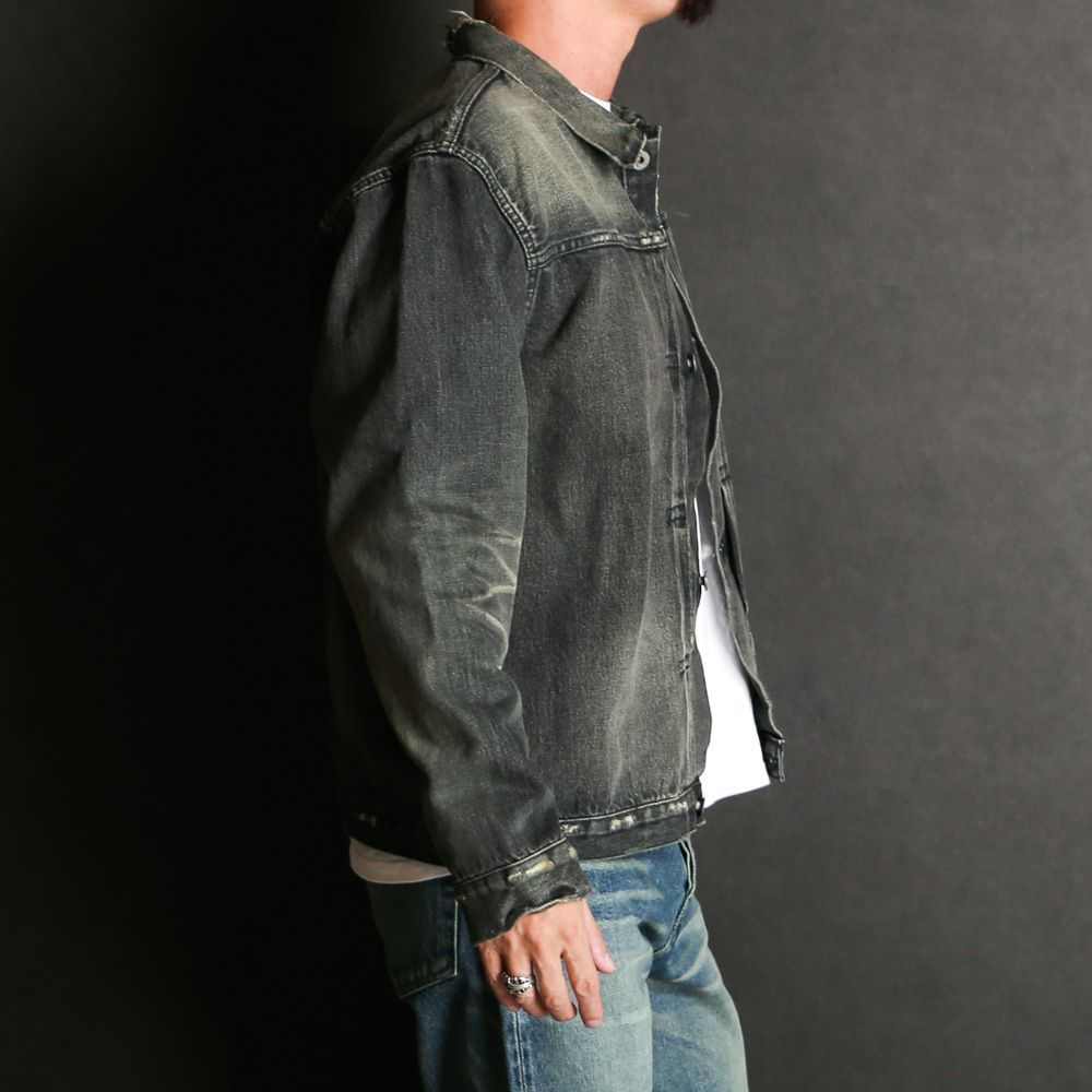 MVC type-I tracker jacket (used washed) - Black / デニムジャケット / MVC-JK04