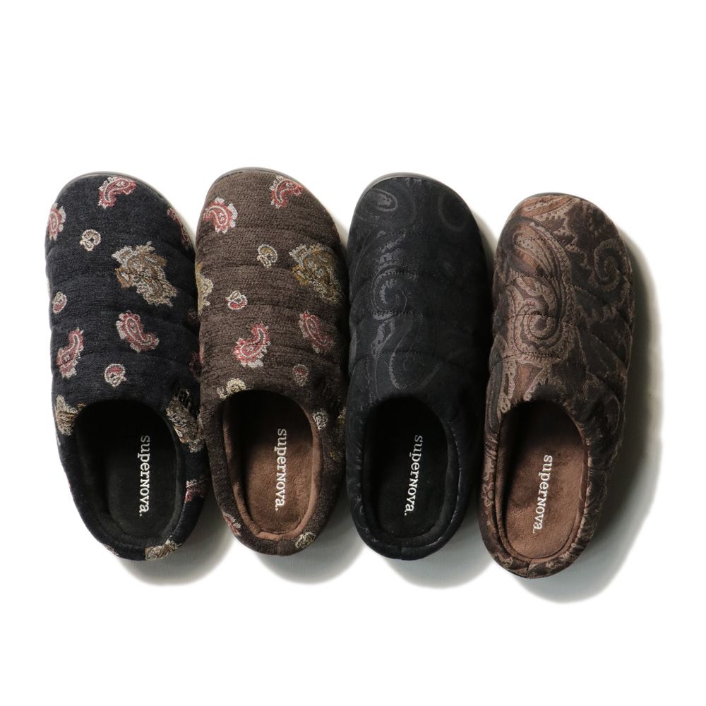 SUBU × superNova. - Velvet Jacquard - Black / サンダル - ベルベットジャガード / SNSB-007A