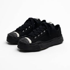 "HANK"(ハンク) original sole toe cap sneaker LOW canvas - BLACK × BLACK / A05FW702