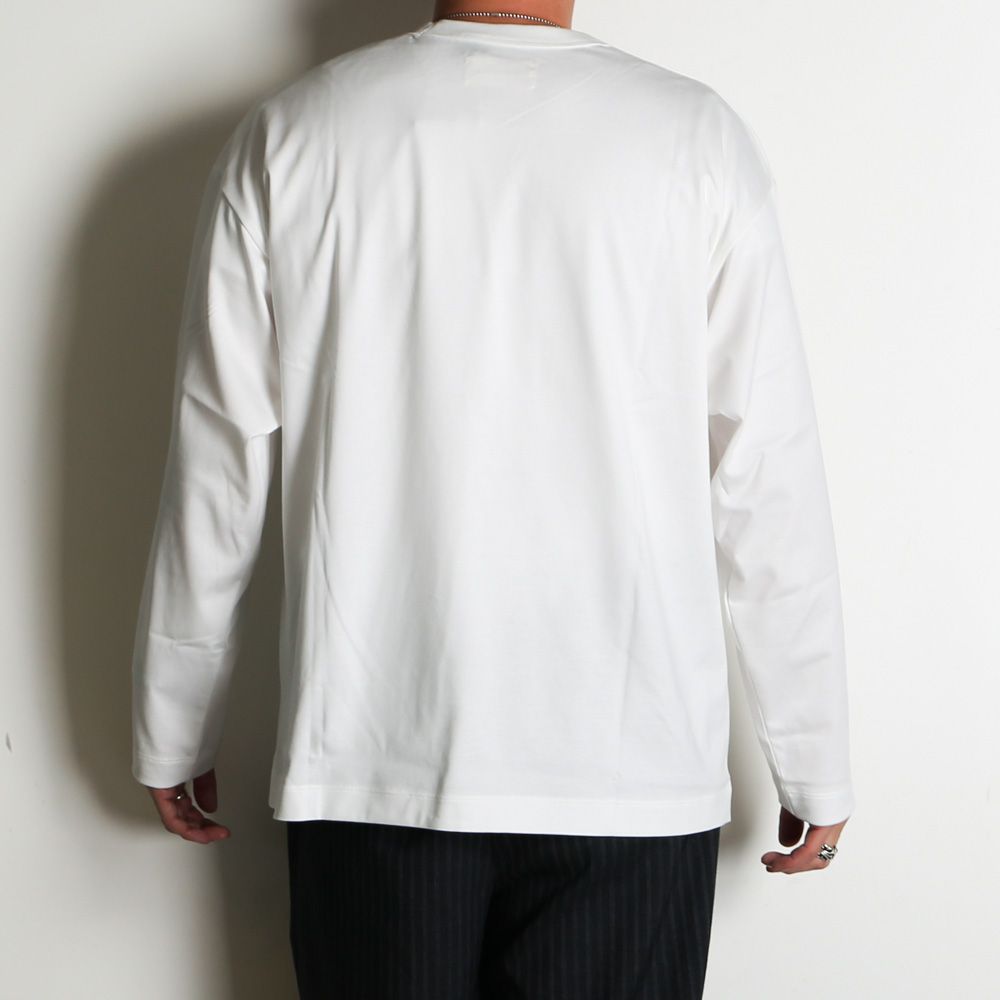 【ラスト1点-サイズ2】 COMFORT FIT Tee L/S - WHITE / オーガニックGIZA 80/3 天竺 サバイバルクロス® - コンフォートフィットTee L/S / A26A19CS01C