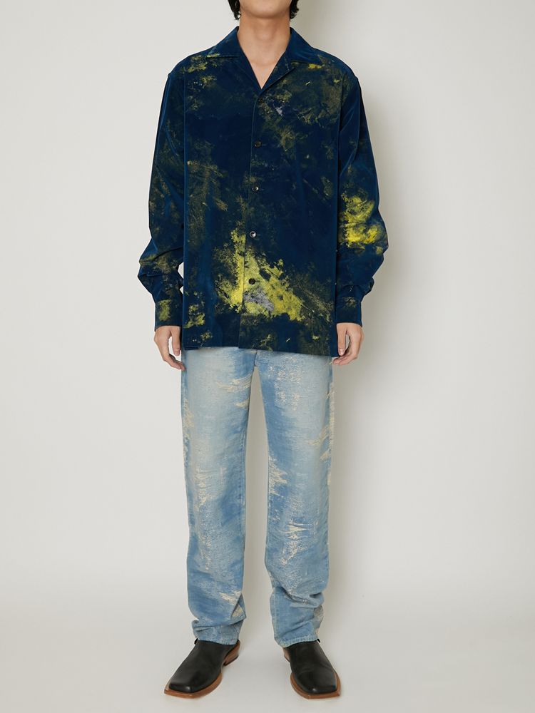 "FLOCKY + PIGMENT PRINT" SHIRTS / ミリタリーシャツ / TA23AW-SH027