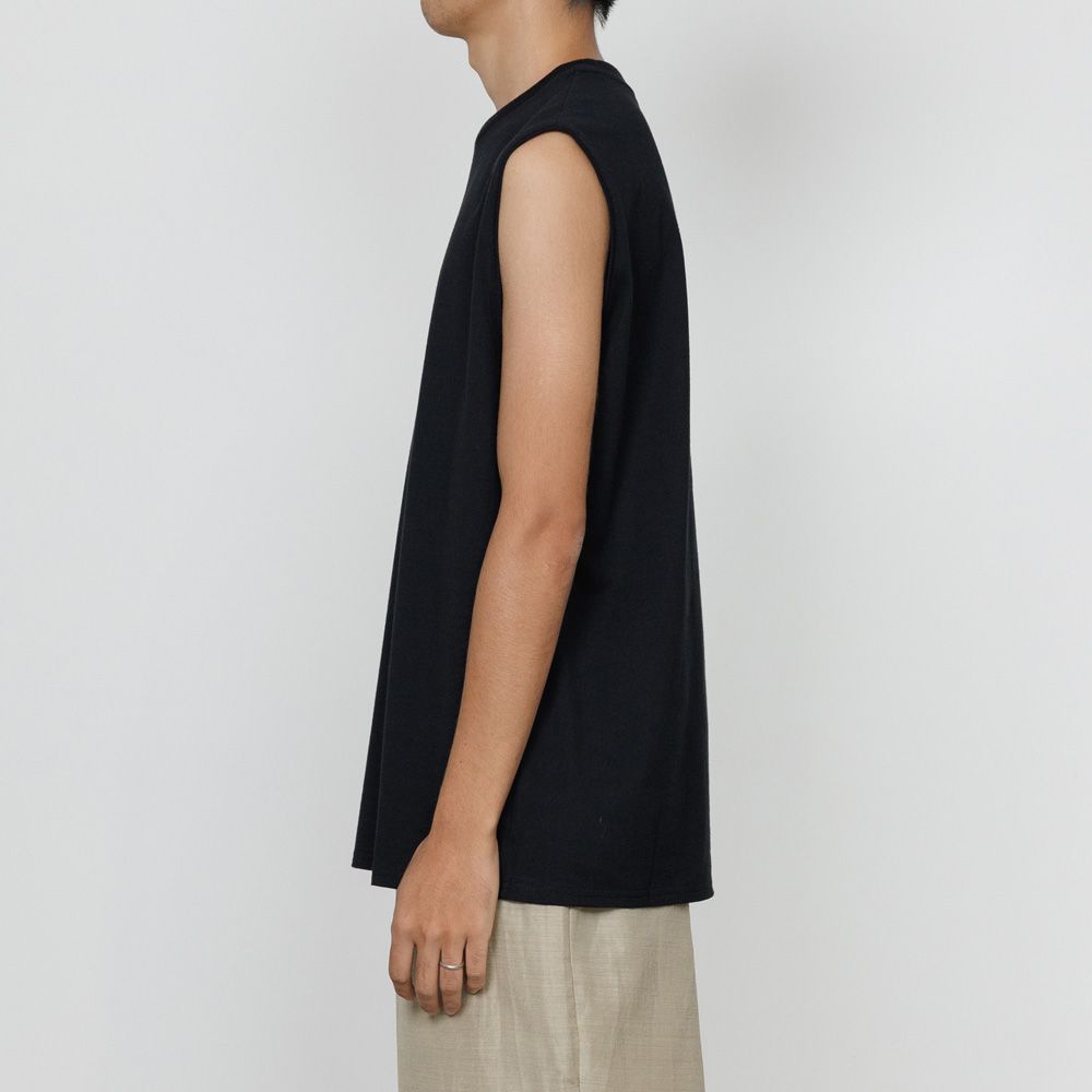 SLEEVELESS TEE - BLACK / 40/2 オーガニックコットンニット - スリーブレスTEE / M26A13CS03A