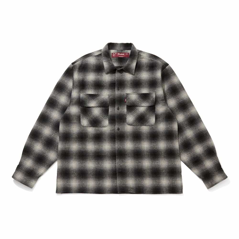 Wool Ombre Check L/S Shirt (26aw) - BLK / チェックシャツ / HS-100626