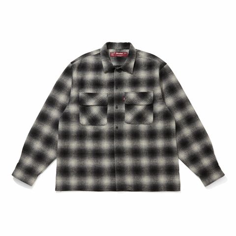 Wool Ombre Check L/S Shirt (26aw) - BLK / チェックシャツ / HS-100626