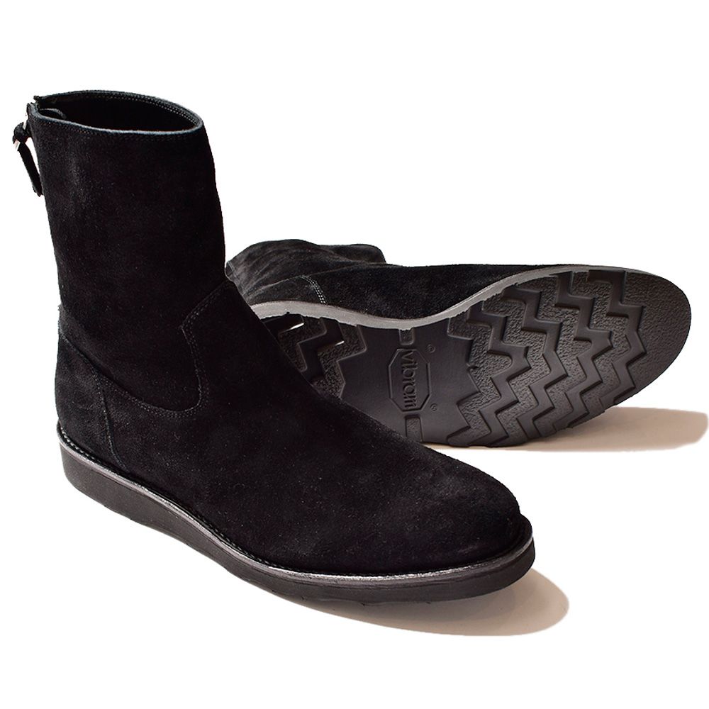 MINEDENIM - Suede Leather Back Zip Boots - BLK / MGK-003 ...