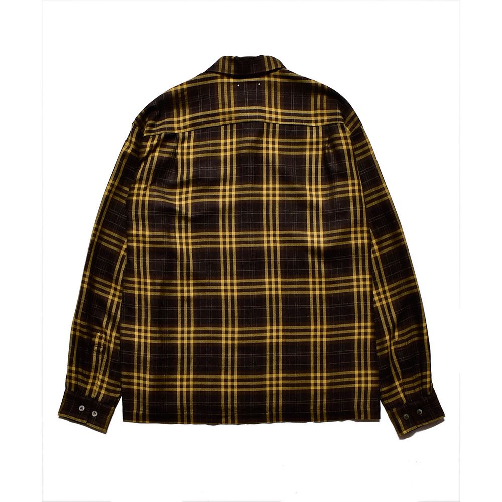 Ry.Wool Check Open Collar SH / 2309-5003