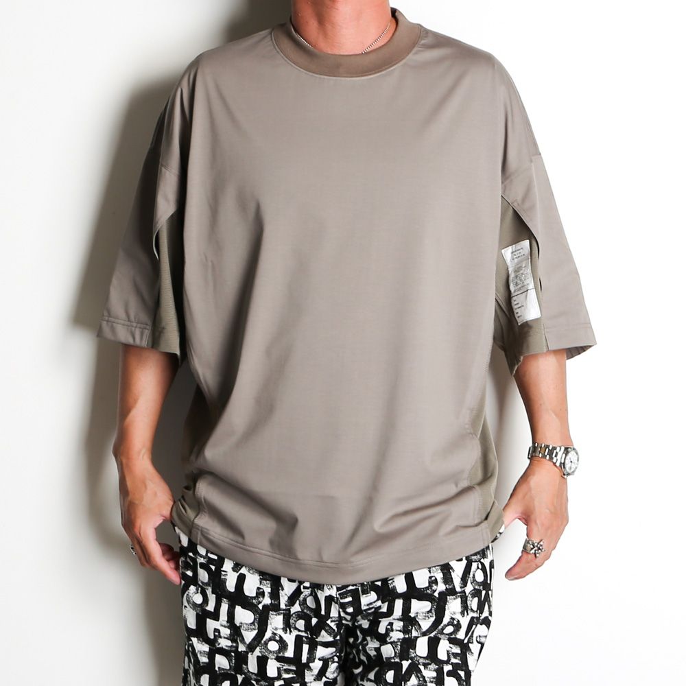 CREW NECK HALF SLEEVE T-SHIRT - BEIGE / 9241-CS53-033