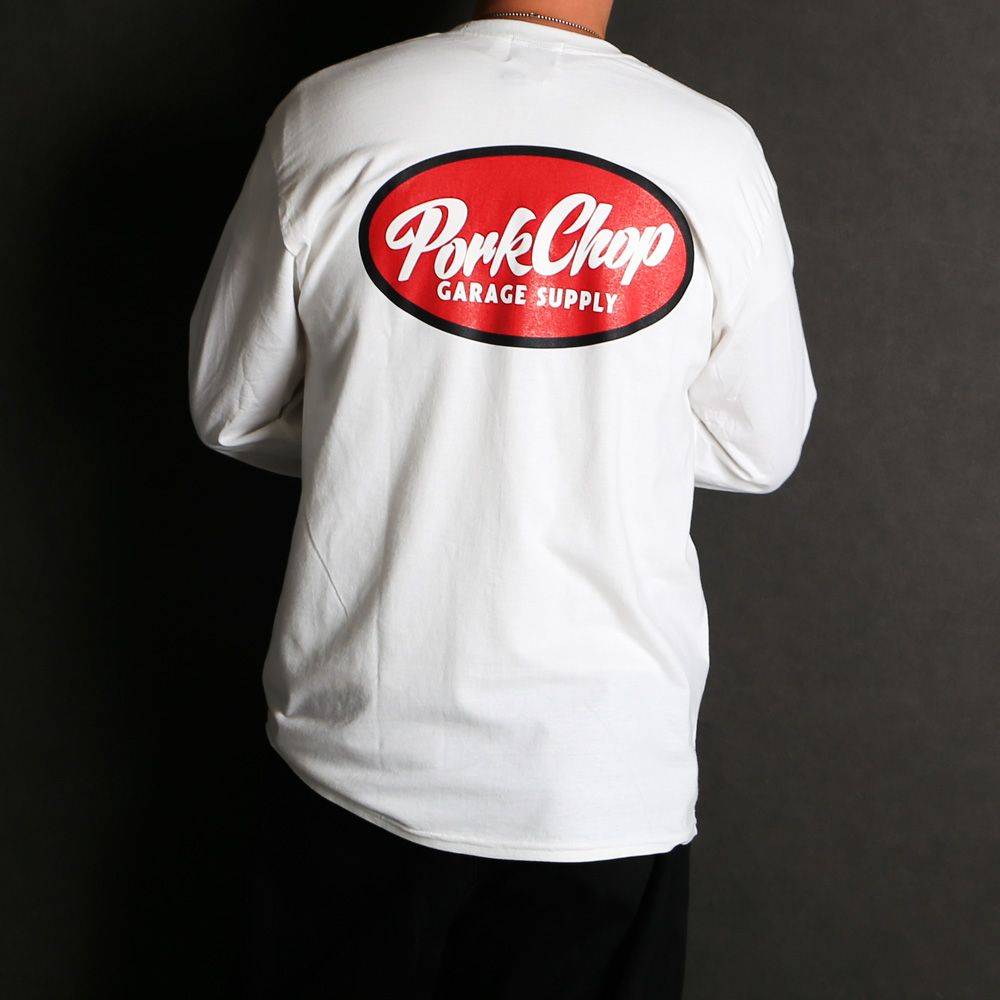 NC OVAL SCRIPT L/S TEE - WHITE / ロングスリーブTシャツ