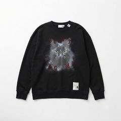 Cat Printed Sweatshirt - BLACK / キャット プリント スウェットシャツ / J17PO782
