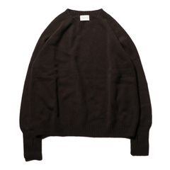 Wholegarment knit sweater - Wool & cashmere & silk - Brown / ホールガーメント クルーネックセーター - ウール & カシミヤ & シルク / SNKN-001D