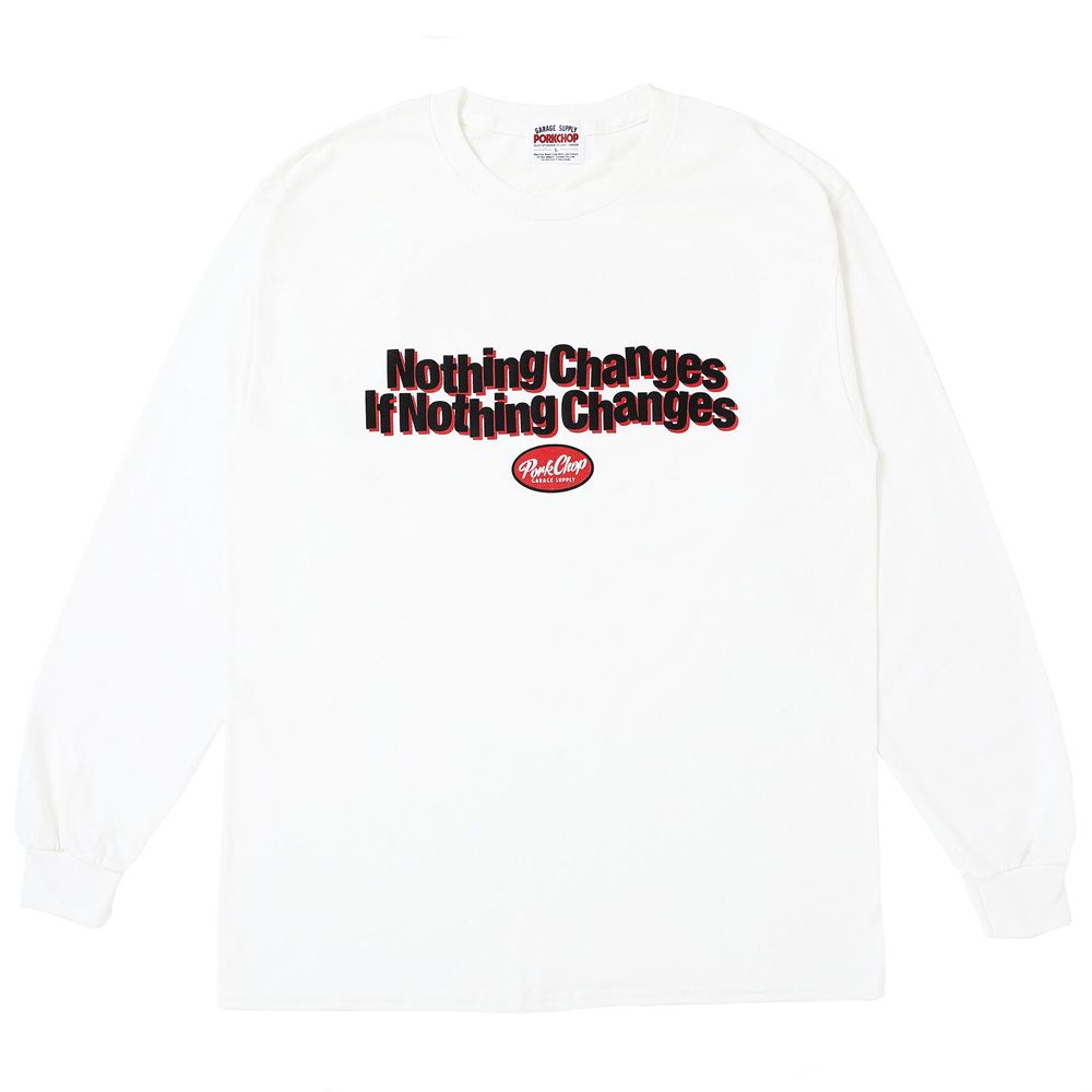 NC OVAL SCRIPT L/S TEE - WHITE / ロングスリーブTシャツ