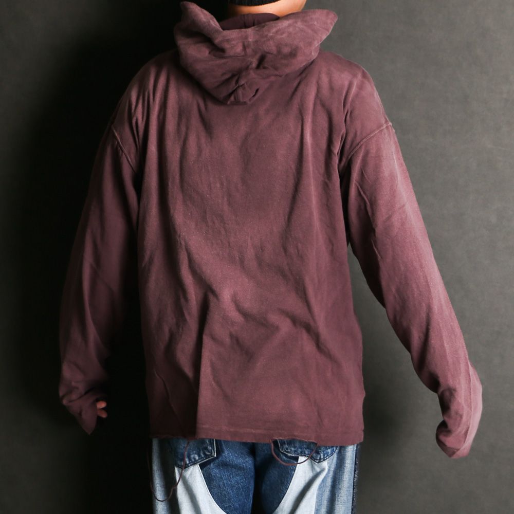 Distressed Light Weight Hoodie - BROWN / ライトウエイト フーディー / G15HD089