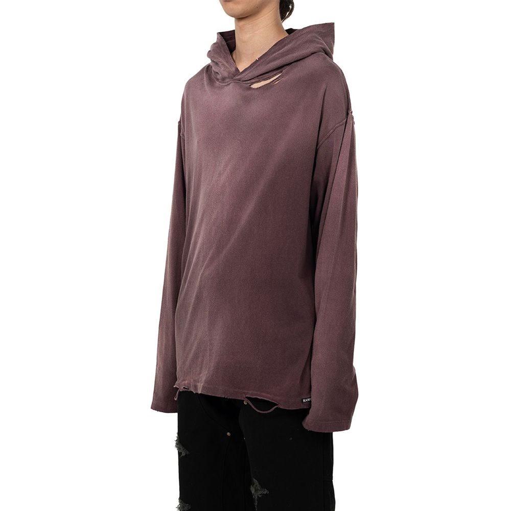 Distressed Light Weight Hoodie - BROWN / ライトウエイト フーディー / G15HD089