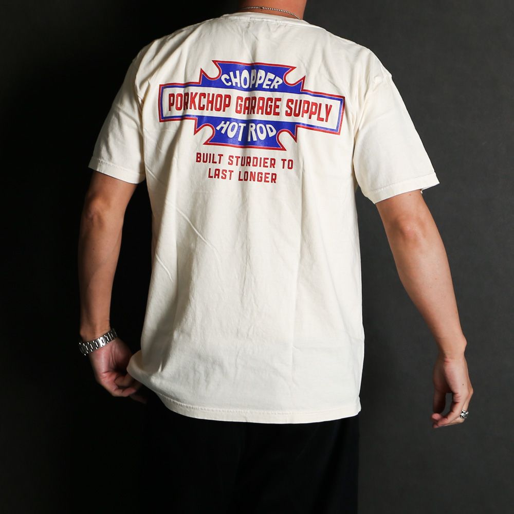 PORKCHOP - BAR&SHIELD TEE - WHITE / ショートスリーブTシャツ