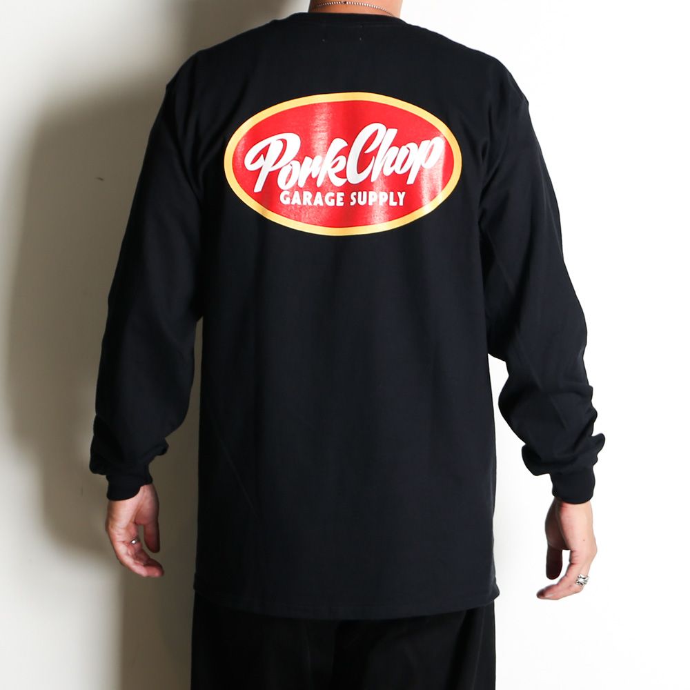 NC OVAL SCRIPT L/S TEE - BLACK / ロングスリーブTシャツ