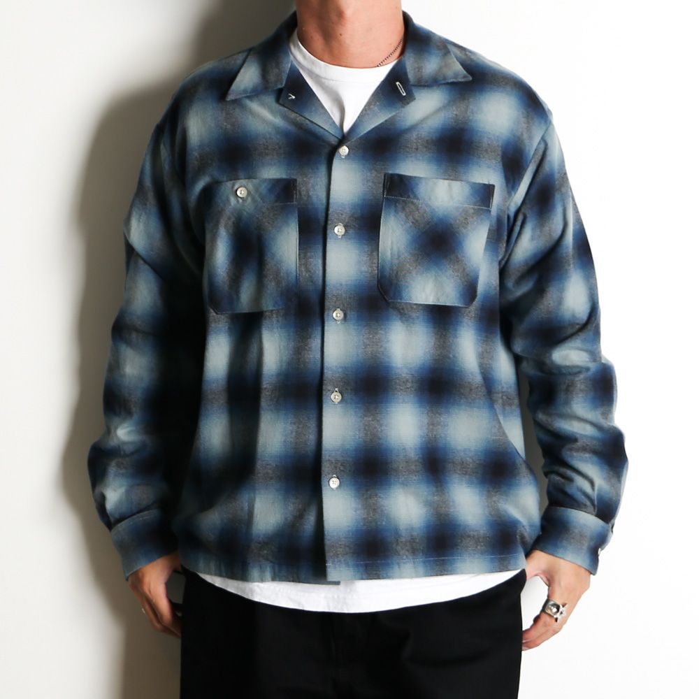 【ラスト1点-サイズ3】 C.Flannel Ombre Open Collar SH - BPT / 2509-5004