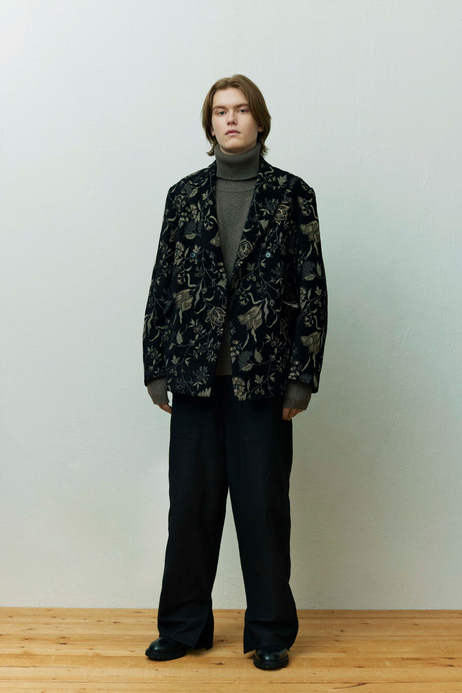 無料発送 superNova. - Double tailor jacket - Velvet flower jacquard ジャケット・アウター