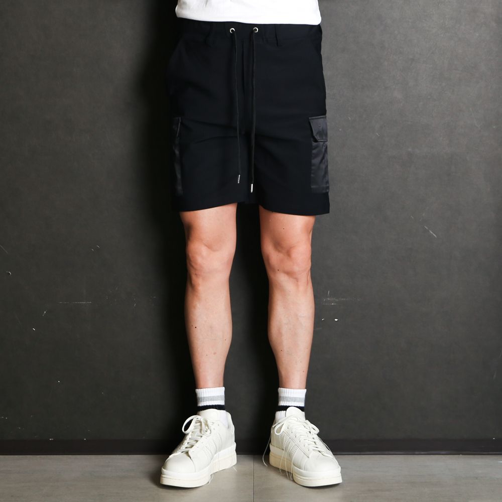 DARRELL CARGO SHORTS - BLACK / カーゴ ショートパンツ / RC40-HP-005