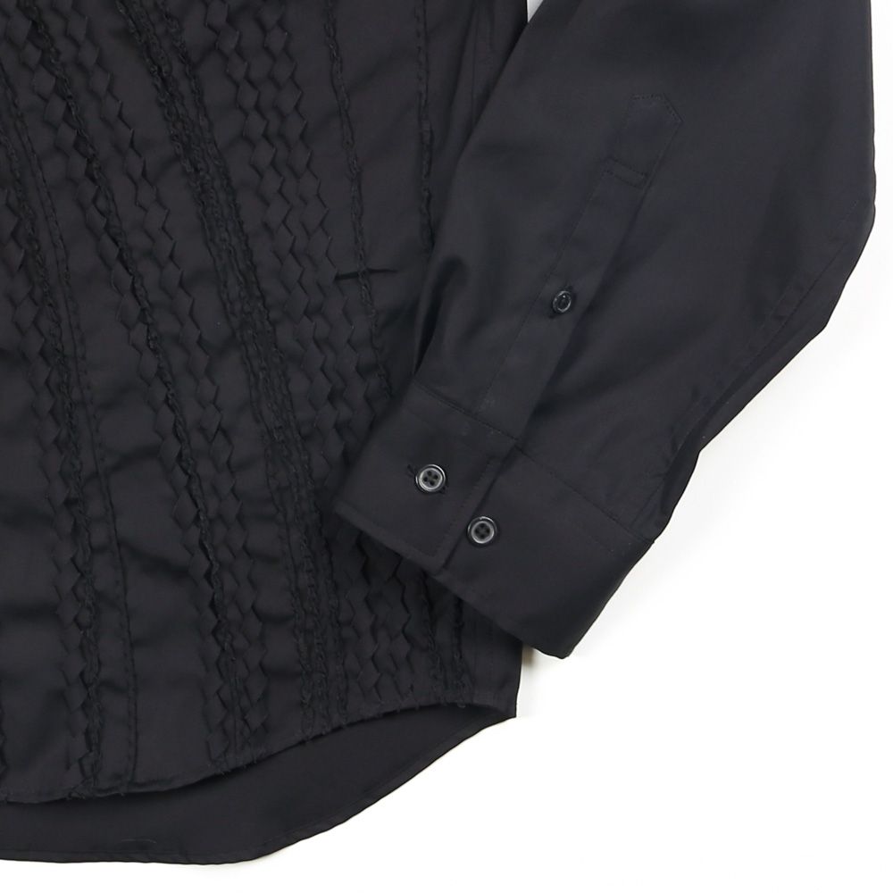 "Tape Embroidery" Embroidery Shirt - Black / レギュラーカラーシャツ / TA26AW-SH046