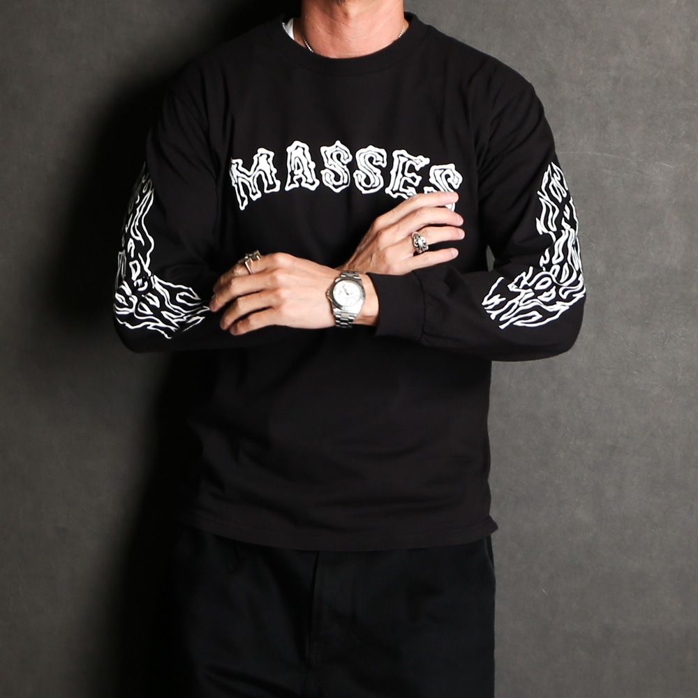 MASSES - T-SHIRT L/S TWIN SKULL - Black / ロングスリーブ Tシャツ
