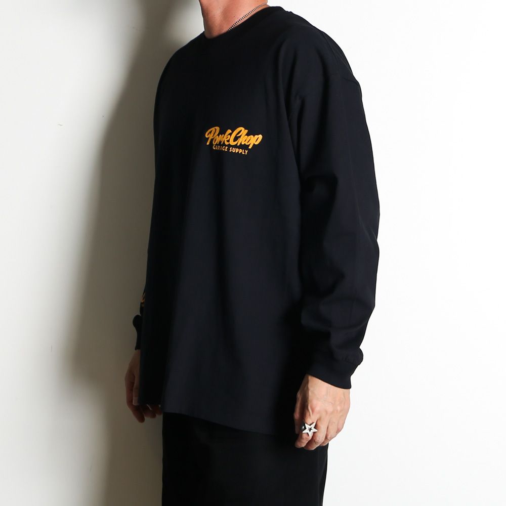 SCRIPT PORK L/S TEE - BLACK / ロングスリーブTシャツ