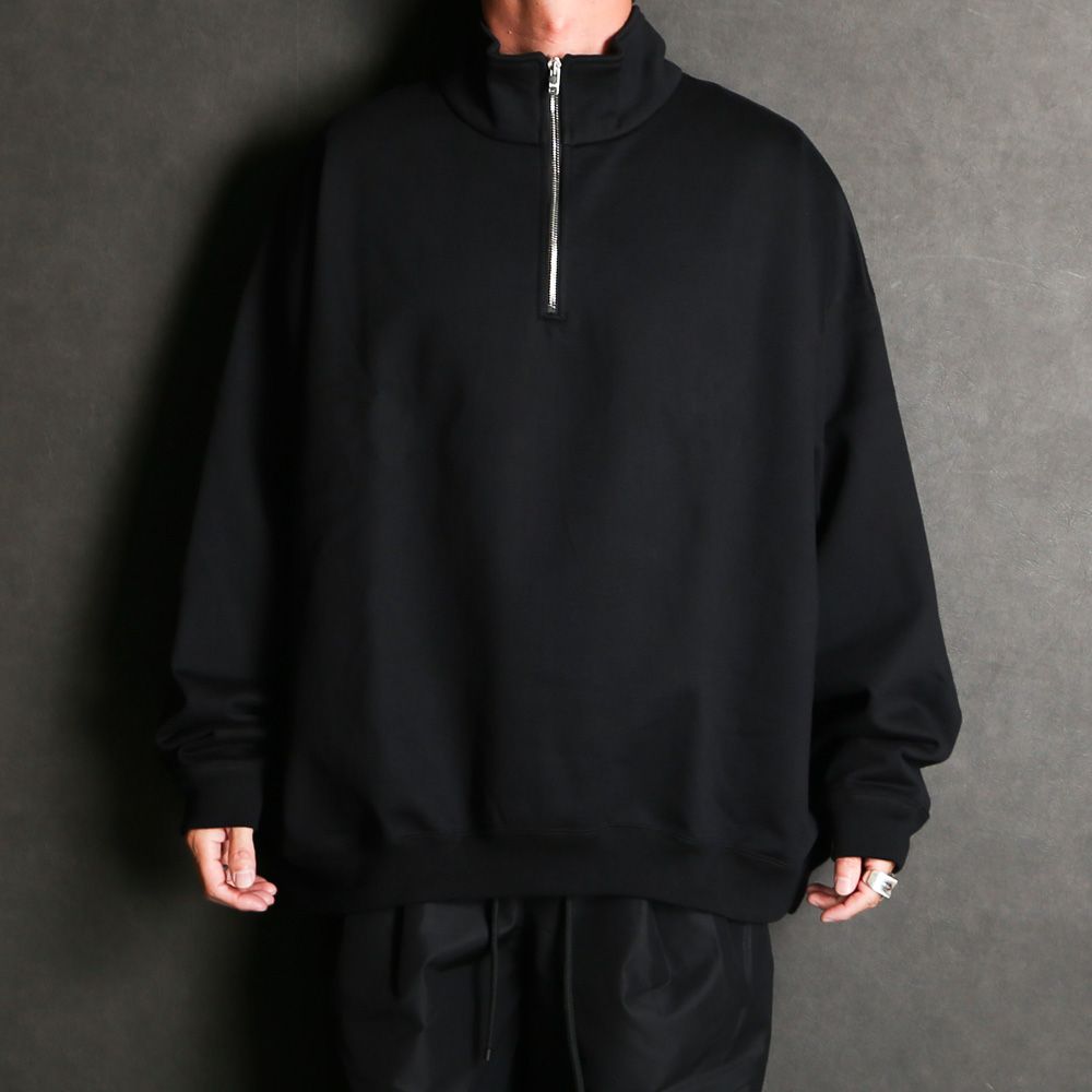 MARKAWARE - QUARTER ZIP PULLOVER - BLACK / オーガニック