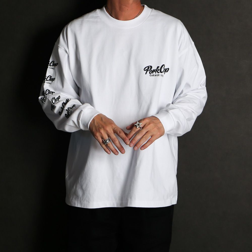 SCRIPT PORK L/S TEE - WHITE / ロングスリーブTシャツ