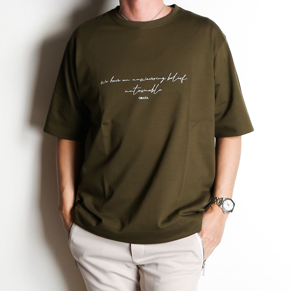 Cursive message T / メッセージロゴ オーバーTシャツ / OR1-T-001