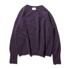 Seamless knit sweater - Wool & cashmere & silk / シームレス クルーネックセーター - ウール & カシミヤ & シルク / SN-592C