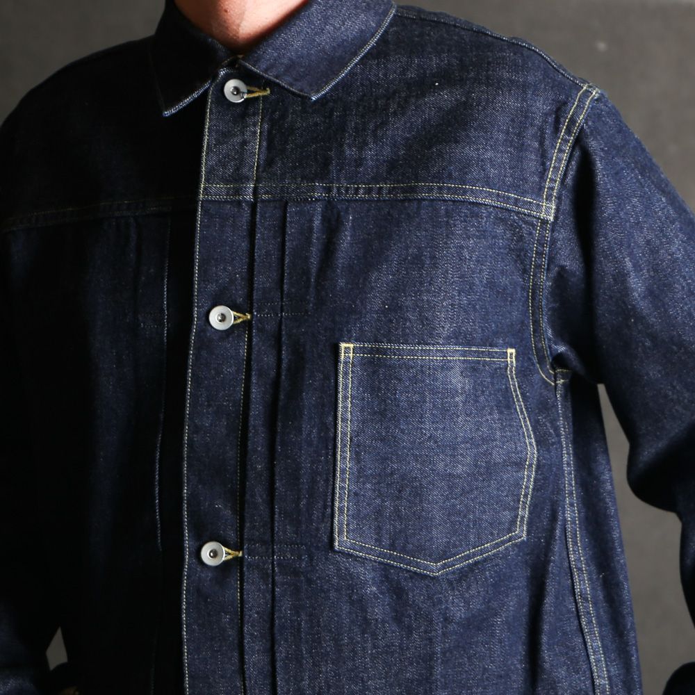 DENIM JACKET - INDIGO O.W / オーガニックコットン 13.5oz セルビッチデニム - TYPE-1 デニムジャケット / M26A10BL01C