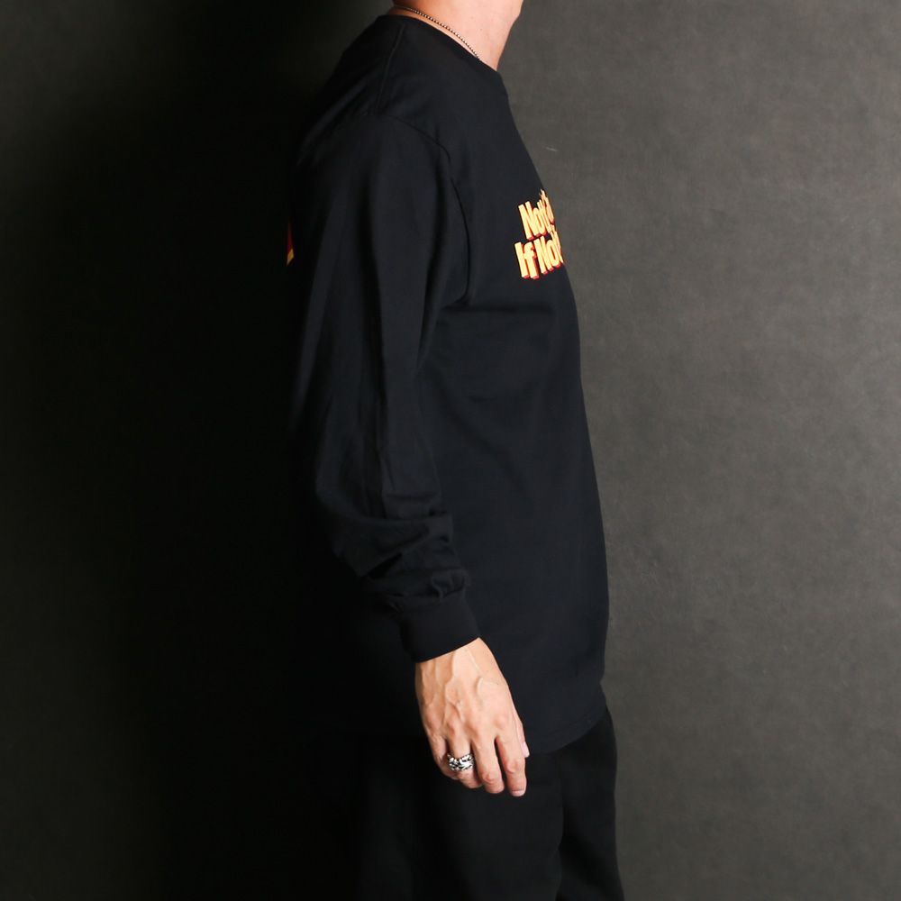 NC OVAL SCRIPT L/S TEE - BLACK / ロングスリーブTシャツ