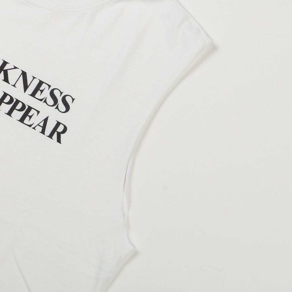 Typography Short N/S Tee T/C - WHITE / ノースリーブ Tシャツ / G16TS094