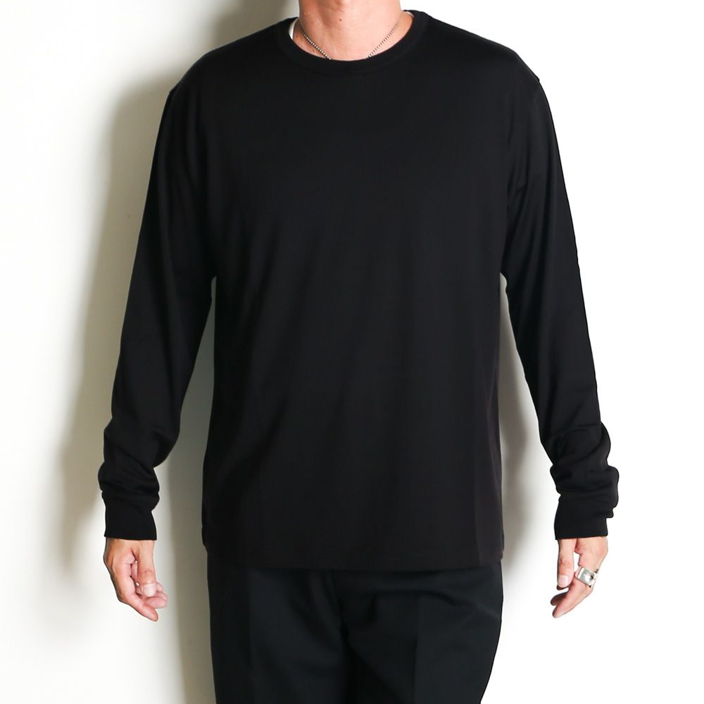 Relaxed Fit L/S Tee - Black / スーパー160sウール 防縮天竺 - リラックスドフィットL/S Tee / A26C12CS01C