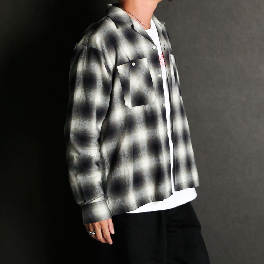 C.Flannel Ombre Open Collar SH - BLT / 2509-5004