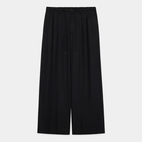 TRIPLE PLEATED EASY TROUSERS - BLACK / 60/2オーガニック強燃ボイル3/2ツイル - トリプルプリーテッドイージートラウザーズ / A26A16PT02C (3月中旬～下旬入荷予定)