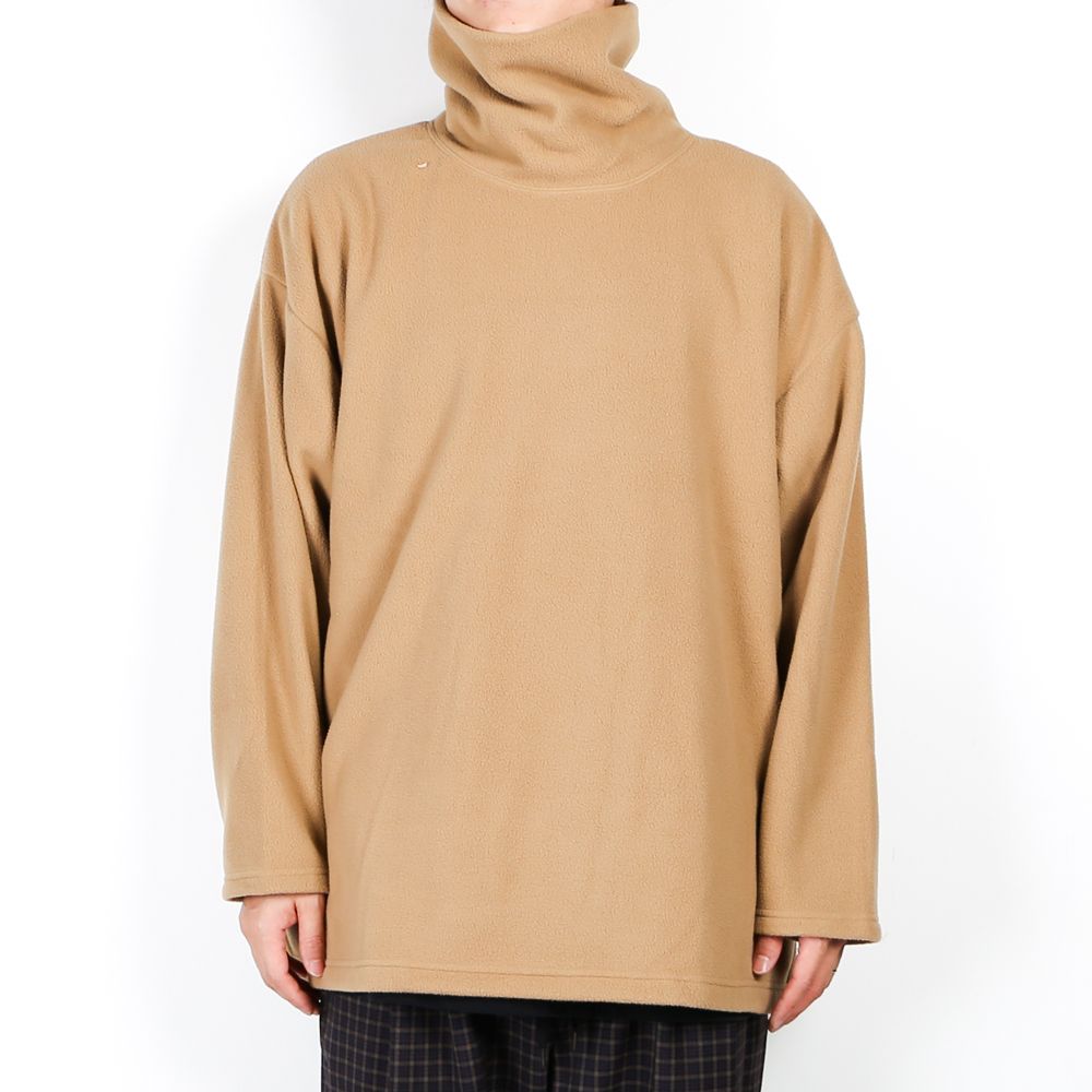 FLEECE HI NECK SIDE VENTS CS / マイクロフリース サイドベンツ カットソー / 180204