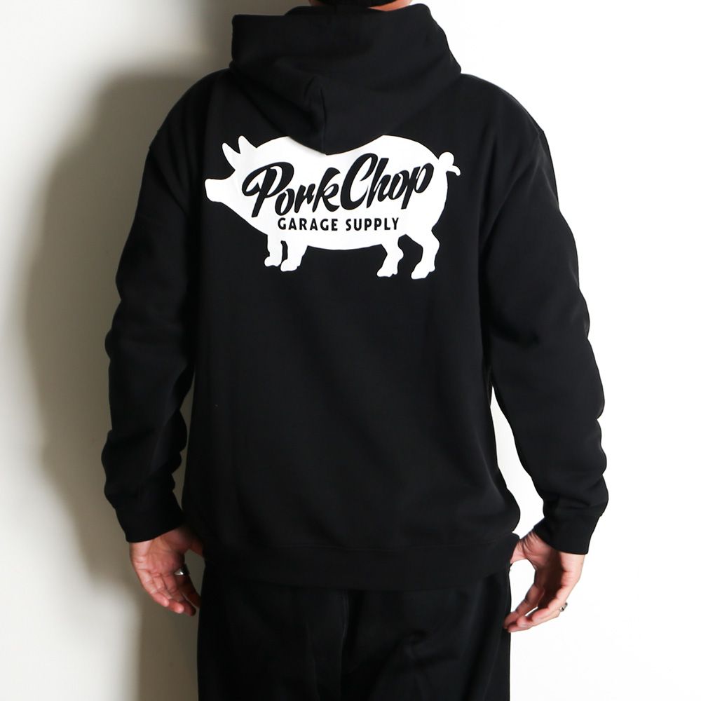 SCRIPT PORK HOODIE - BLACK / プルオーバーパーカー