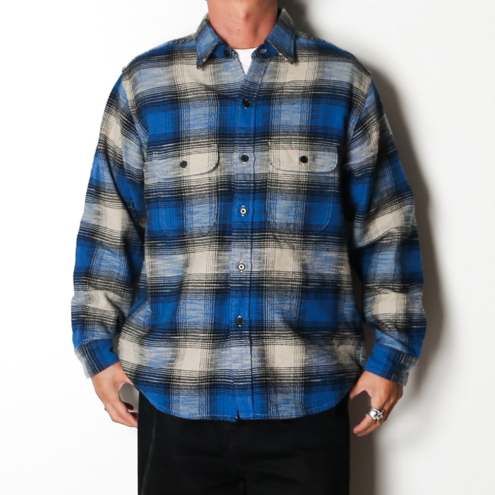 Heavy Cotton Flannel Ombre Work Shirt  - BPT / MDFBF09503