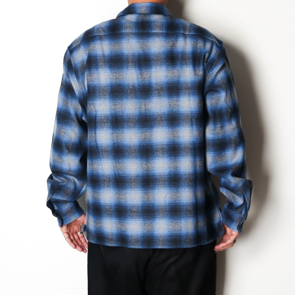 Wool Ombre Check L/S Shirt (26aw) - Blue / チェックシャツ / HS-100626