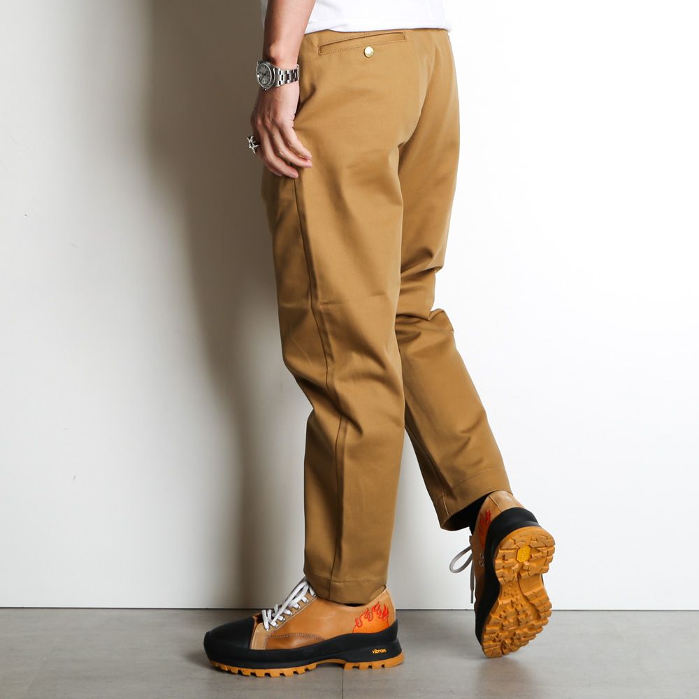 CALEE - VINTAGE TYPE CHINO CLOTH TUCK TROUSERS - BEIGE / 1タックテーパード チノパンツ /  CL-24SS006 | chemical conbination