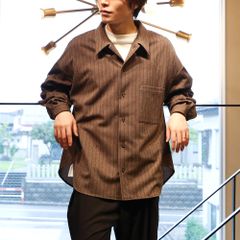 Regular fit big shirt - Herringbone jersey / レギュラーフィット ビッグシャツ ヘリンボーンストライプ / SN-398B