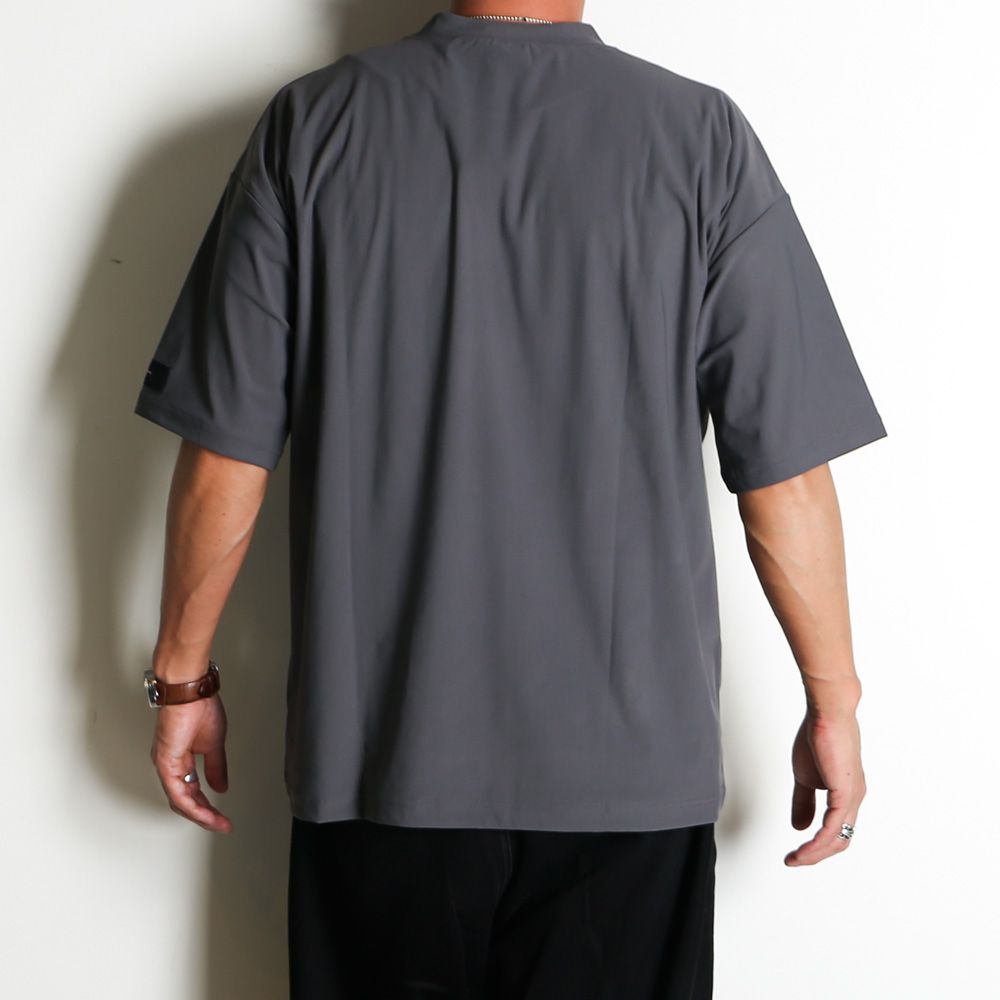 SIDE RC OVER TEE - GREY / オーバーサイズ ナイロンTシャツ / RC39-T-004