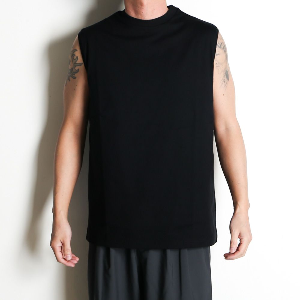 SLEEVELESS TEE - BLACK / オーガニックコットン40/2天竺 - スリーブレスTEE / M26A13CS03A